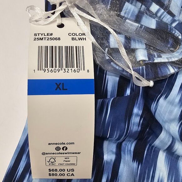 Anne Cole Twist-Front Shirred Bandeau Tankini Top - Picture 8 of 8